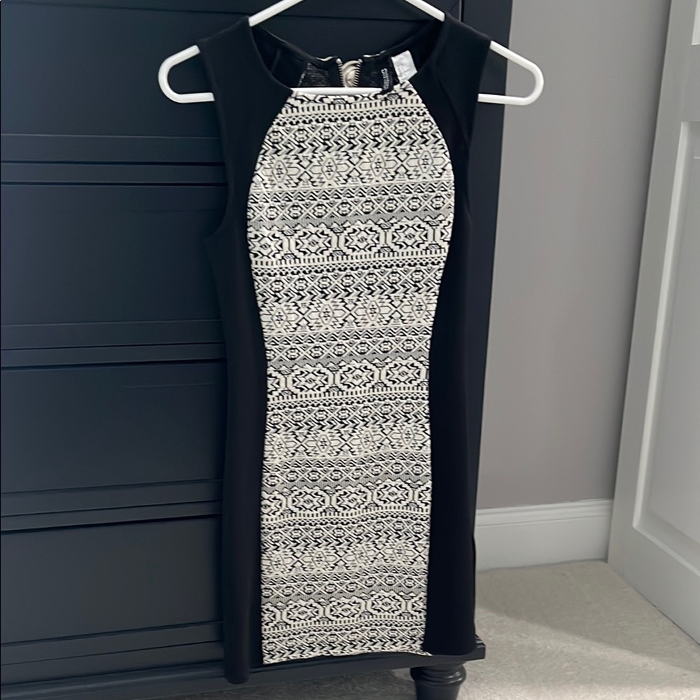 H&M Black and White Mini Dress Chic and Modern